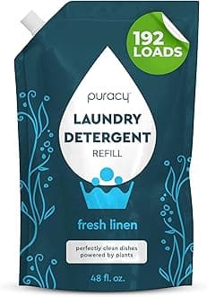 - Puracy Laundry Detergent Refill - Enzyme-Powered Liquid Laundry Detergent Concentrate, Natural Laundry Detergent Seen on TikTok, Non-Toxic (Fresh Linen, 48 fl oz, 192 Loads)