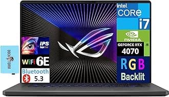 ASUSROG Zephyrus G16 Gaming Laptop 16.0" 165Hz IPS WUXGA Display (Intel i7-13620H, GeForce RTX 4070 8GB, 32GB DDR4, 512GB PCIe SSD, RGB KB, Thunderbolt 4, Win 11 Home) w/DKZ USB Port Expander