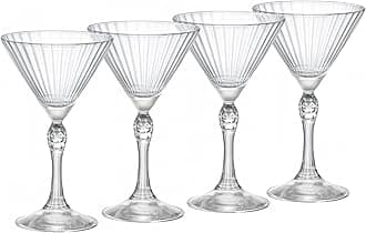 America '20s 5.25 oz. Small Martini Glasses, Clear, Set of 4