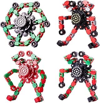 Christmas Fidget Toys Transformable Fidget Spinners for Kids and Adults, Stress Relief Sensory Toys for Boys and Girls Fingertip Gyros for ADHD Autism for Kids Birthday Gifts