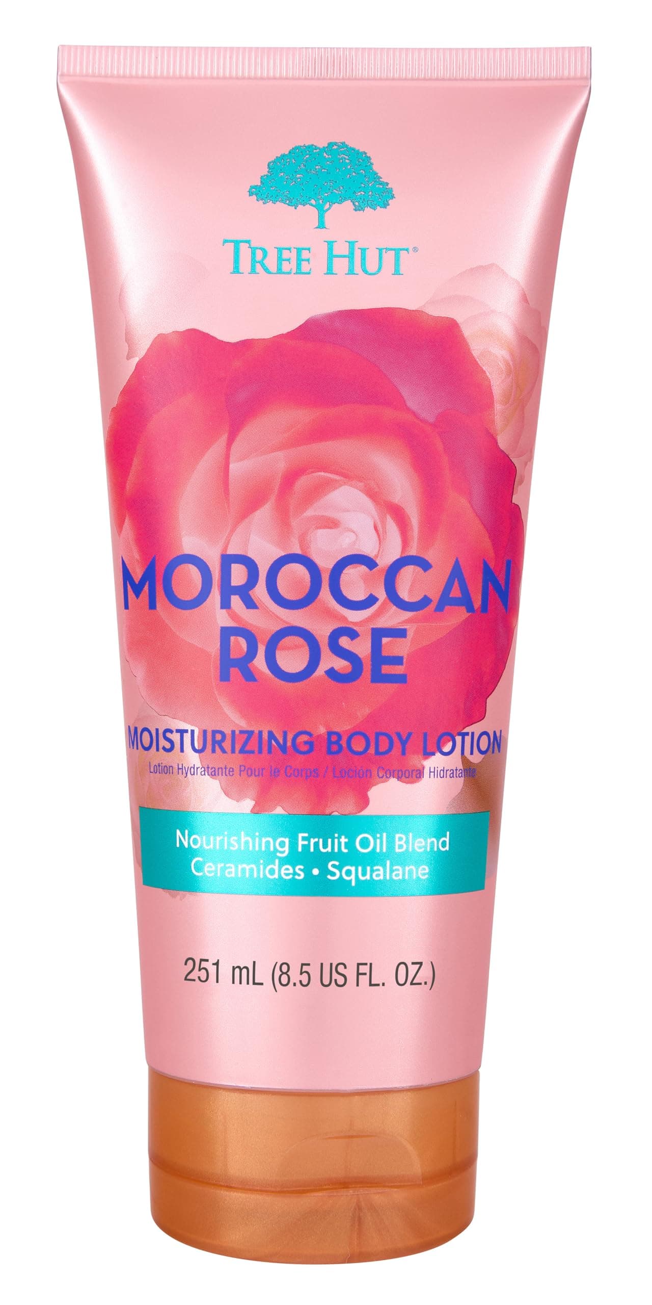 Moroccan Rose Moisturizing Body Lotion, Ceramide and Squalene Formula Helps Protect Skin, Long-lasting Hydration Leaves Skin Feeling Soft & Moisturized, 8.5 Fl Oz.