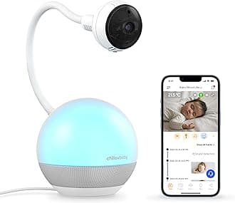 CHILLAX DM600 Baby Mood Lite - Smart Baby Monitor with Night Light, Temperature Sensor - Sleep Monitor with HD Camera, Soothing Sounds & Lullaby - Wi-Fi Remote Access, App-Compatible Device