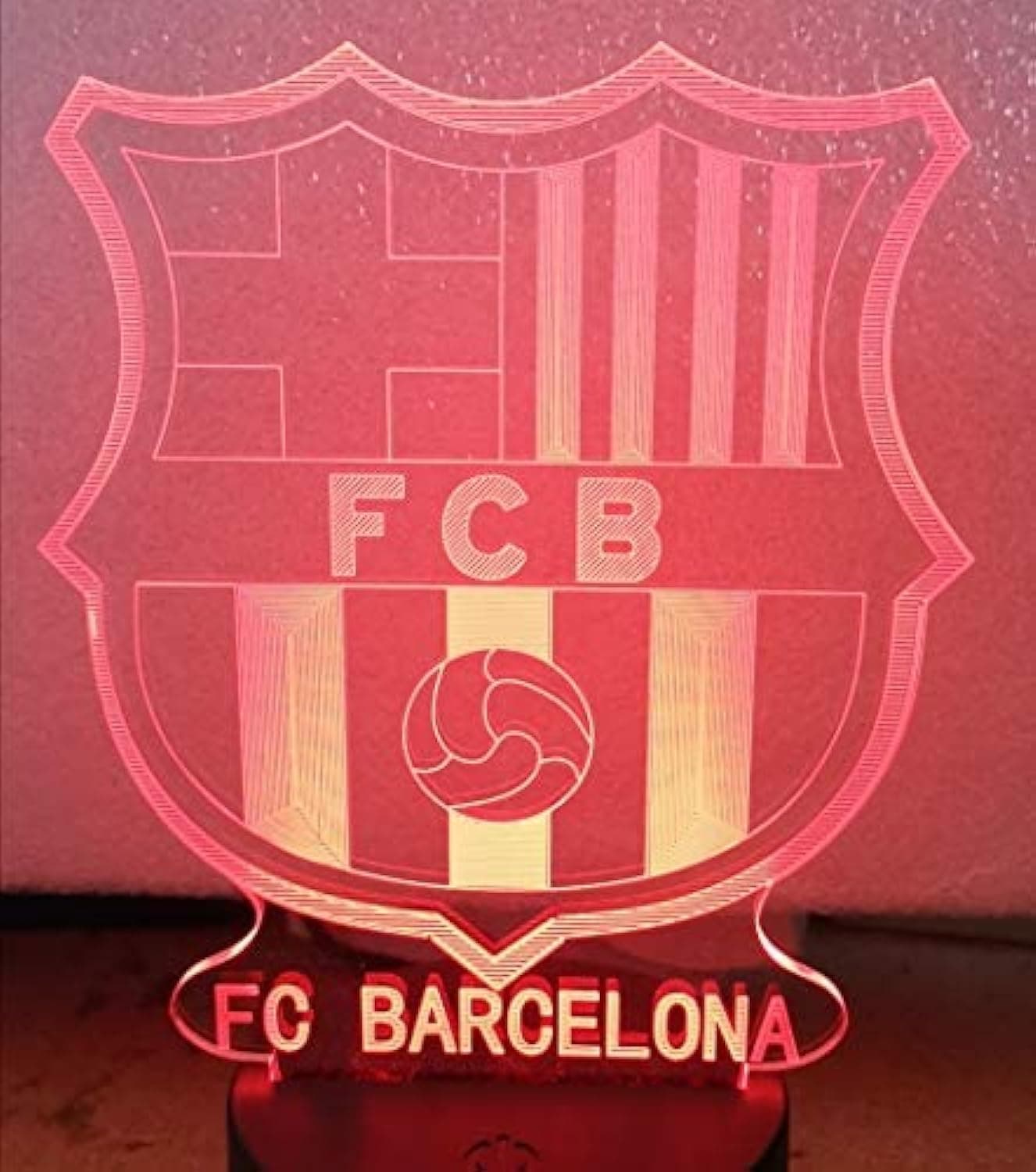 3D Lamp ILLUSION LED Night Light with USB Powered Touch Control and Remote Control, 14 Lights, Football Team Barcelona