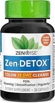 Zenwise Health 15 Day Cleanse – Detox & Colon Cleanse for Men & Women, Gut Cleanse Detox Pills for Digestive Health with Psyllium Husk, Senna Leaf, Bromelain, Ginger, ACV, and Probiotics - 30 CT