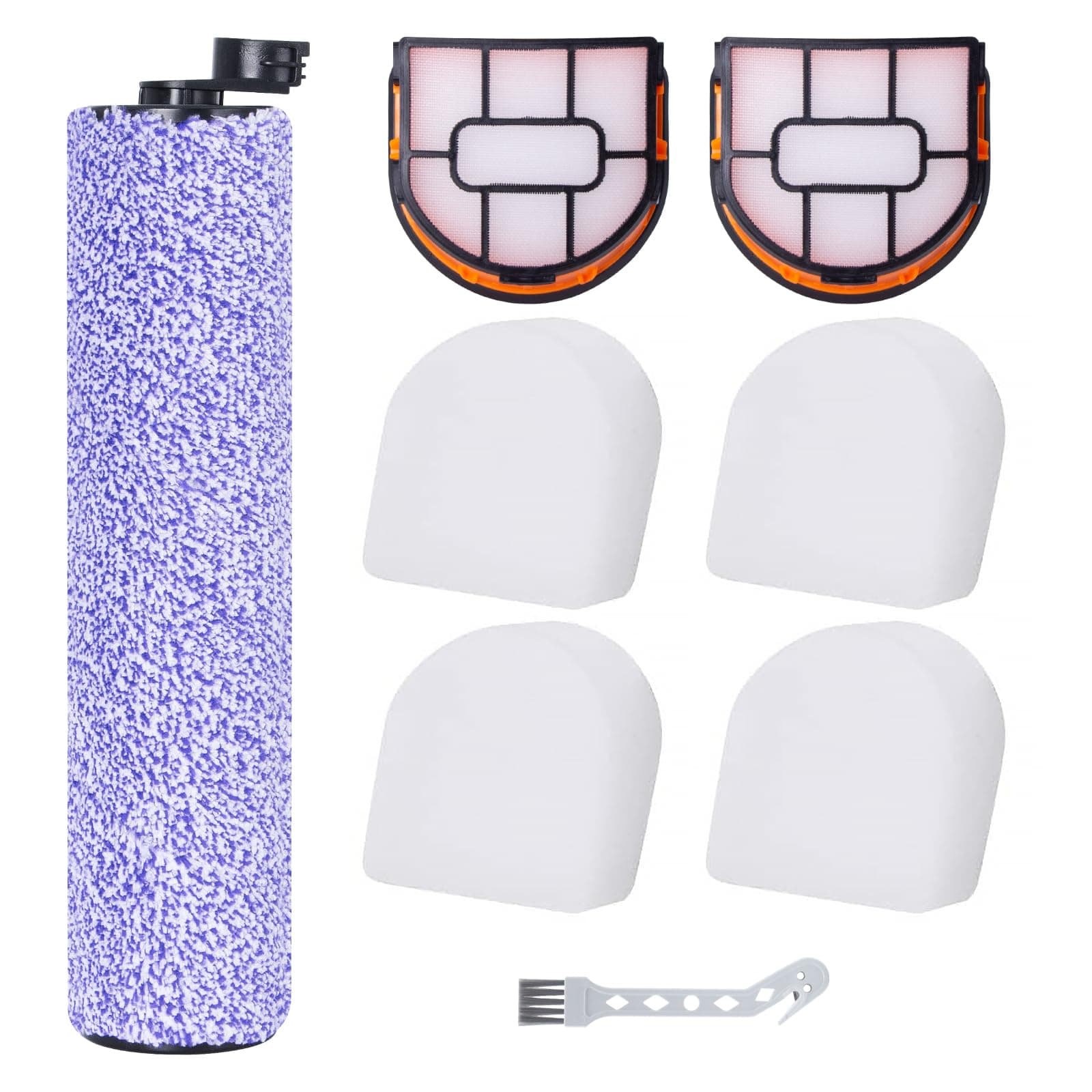 Replacement Brush Roller and Filter for Shark HydroVac 3-in-1 Multi-Surface vacuum WD110UK WD210UK WD100 WD101 WD200 WD201 AW201 Vacuum Cleaner, Replaces Parts WDB2, WDB1, WDFF2, WDFF1