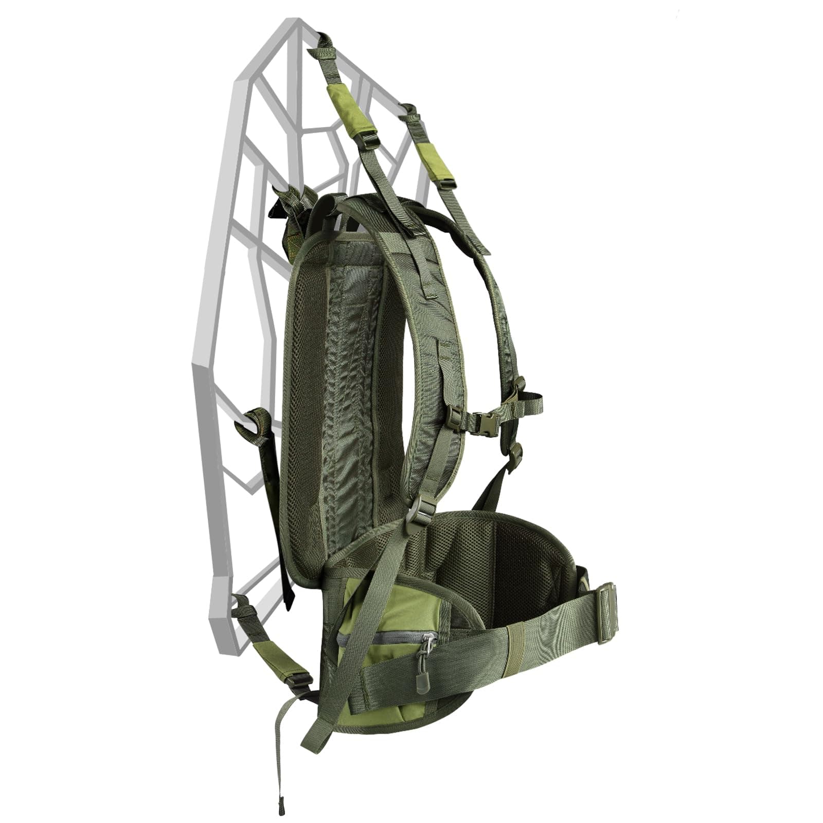 Tree Stand Transport System, Comfortable Padded Tree Stand Backpack Carry Straps, Adjustable Tree Stand Carrier System, Universal Fits Most Tree Stands, Includes Necessary Hip & Waist Belt