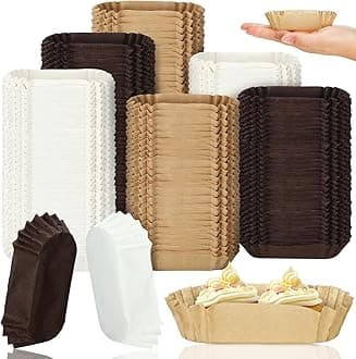 600 Pcs Mini Oval Cupcake Papers Disposable Brownie Baking Cups Cake Loaf Pan Liners Boat Shaped Muffin Cupcake Wrappers for Weddings Birthdays
