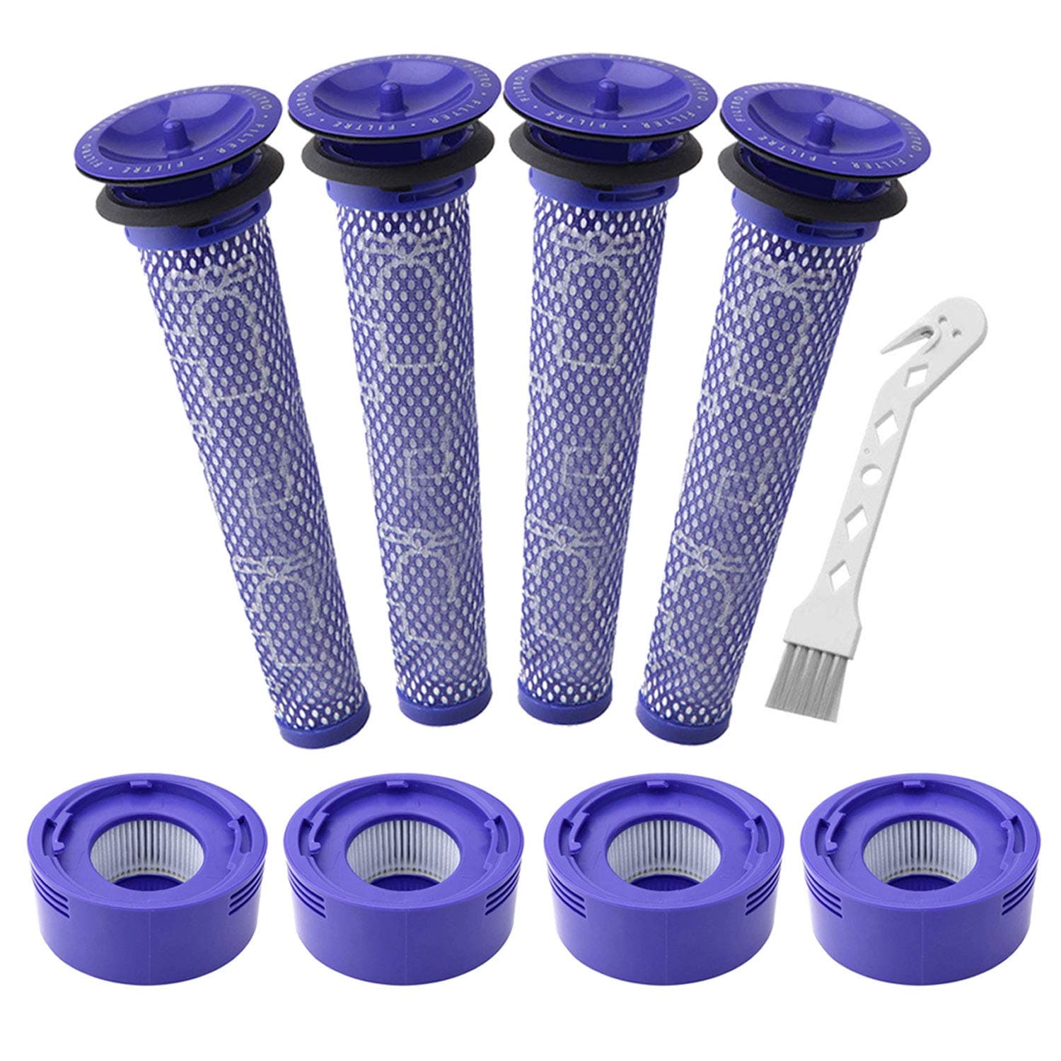 4 Pre-Filters and 4 Post-Filters Replacement Compatible with Dyson V7, V8 Animal and Absolute Vacuum, Compare to Part 965661-01 and 967478-01