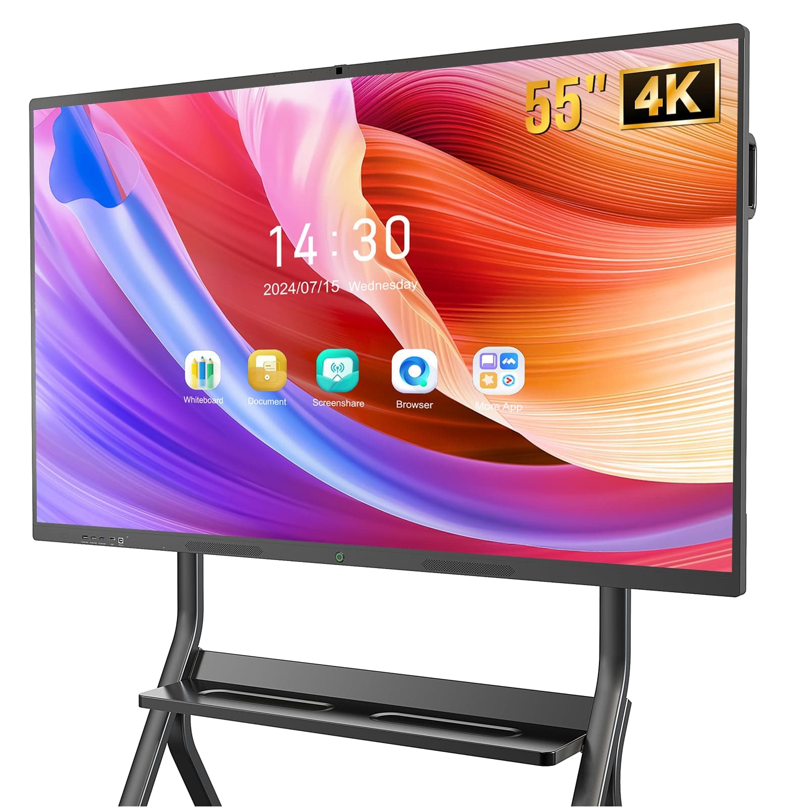Smart Board,55 Inch Interactive Whiteboard 4K Touchscreen Built in Ultra High Definition Camera Open App Ecosystem, Digital Presentation Electronic Smart WhiteBoard for Classroom Home Office