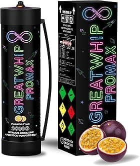 GreatWhip PassionFruit Whipped Cream Charger 4.4L Nitrous Oxide N2O Tanks, 3000g Whip Cream Charger Cylinder, 1 Cylinder