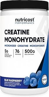 Creatine Monohydrate Powder (Blue Raspberry), 500 Grams (1.1 LBS)
