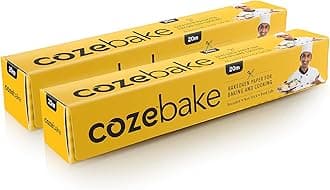 Coze Baking Paper (Length 20 metres) | Pack of 2 | 100% Oven & Microwave Safe Upto 240°C | No Added Wax or Coating | 100% Food Safe, FDA Approved | Butter Paper Roll | Parchment Paper for Baking Cake