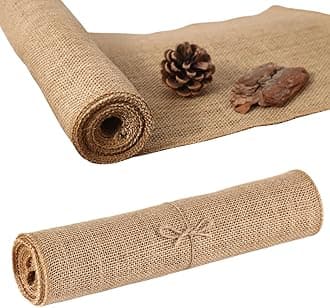 Burlap Table Runners - Natural and Eco-Friendly Versatile Premium Jute Fabric Rolls -12x108Inches(1 Roll) Decor for Weddings,Partie,Events and Home-Rustic Style Tablecloth-DIY Crafts