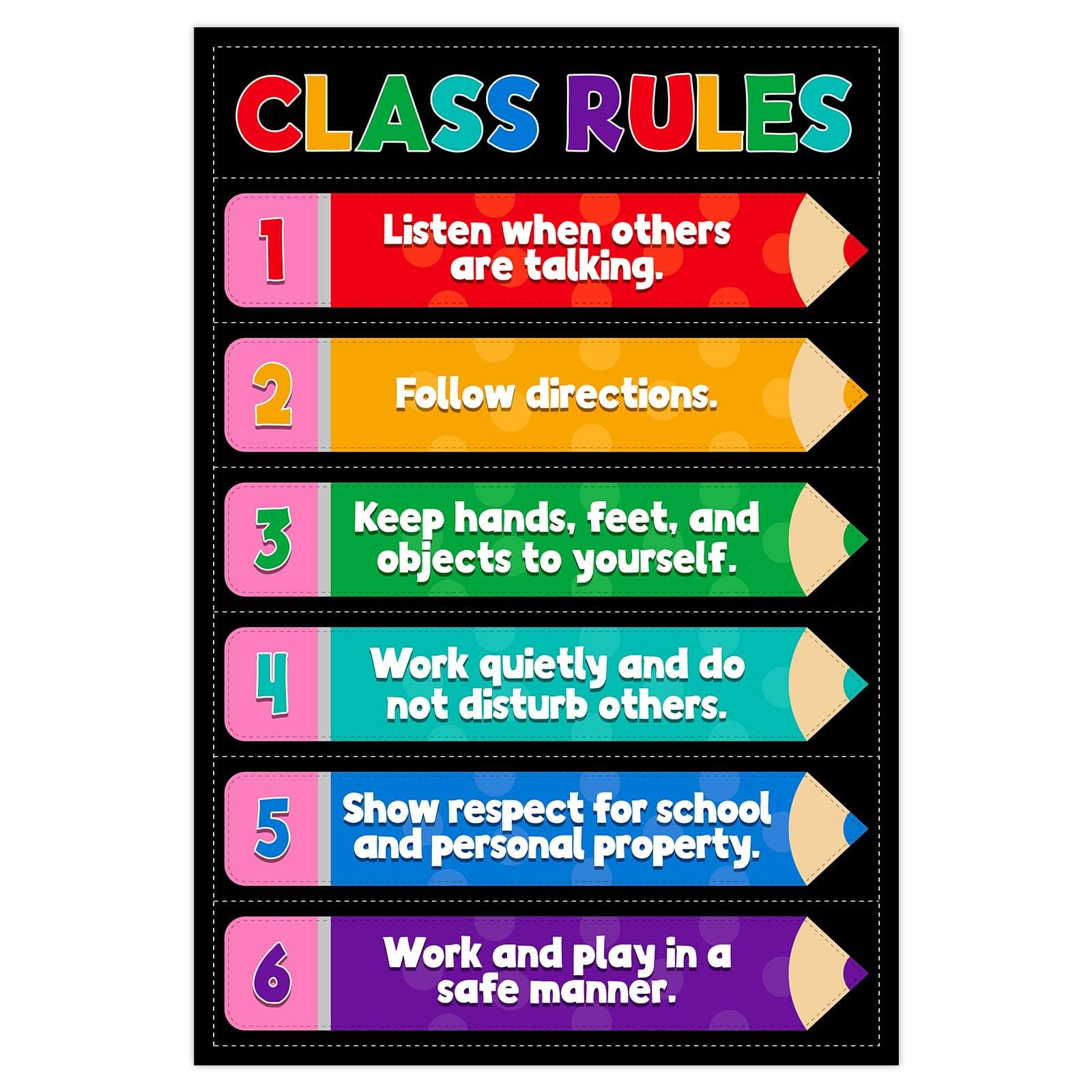 D4DREAM Classroom Rules Poster - Class Expectation Posters for Elementary, Preschool, Middle School, Kindergarten - Back to School Teaching Supplies