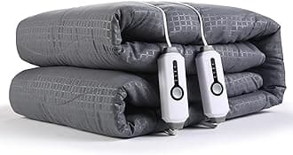 SUNNY HEAT Electric Mattress Pad Queen Size 60''×80'', 4 Heating Levels & 10 Hour Auto Shut Off, Elastic Deep Pocket, Warm and Soft Comfort Fabric, Machine Washable, Grey