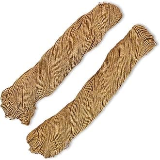 - Embroiderymaterial 1MM Thick Metallic Zari threads for Jewellery Making, Bracelet Making, Zari thread for Aari Work, Embroidery work, Dori/Rope/Dhaga (2 Skeins/45gram/Gold), Cotton
