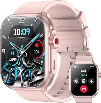 Smart Watch for Men Women with 100-Day Standby, Bluetooth Calls, 1.85" HD Fitness Tracker with 110+ Sport Modes, IP68 Waterproof, 24/7 Heart Rate/Sleep Monitor, Compatible with Android/iOS (Pink)
