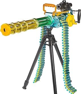 Dart Gun Super Powerful Electronic Gatling Toy Gun for Kids, Mini Gun Rapid Toy Machine Gun with Foam Dart Blaster, Kids Revolving Toy Minigun with Automatic and Manual Mode