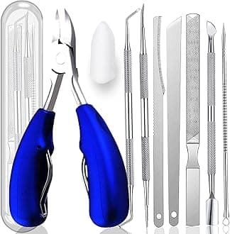 10-Pack Ingrown Toenail Tools Stainless Steel Foot Nail Tools, Heavy Duty Sharp Toenail Clippers, Clippers Set for Thick Nails and Ingrown Toenail(blue)