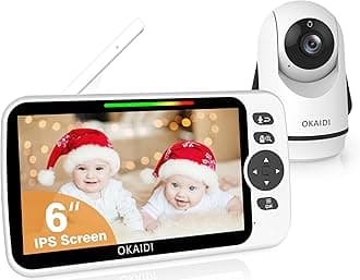 Baby Monitor No WiFi, 6" Extra-Large IPS Screen with 30-Hrs Battery, 1000ft Baby Monitor with Camera and Audio, Remote Pan-Tilt-Zoom Camera for Baby/Pet/Elderly, 2-Way Talk, Night Vision, VOX