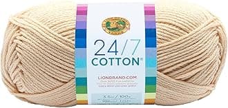 Lion Brand Yarn (1 Skein) 24/7 Cotton® Ecru