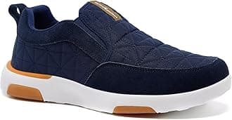 OrthoComfoot Men's Orthopedic Slip-On Loafers Walking Shoes: Arch Support Comfortable Plantar Fasciitis Shoes for Flat Feet, Causal Cushion Thick Sole Orthotic Loafers for Heel Foot Pain Relief