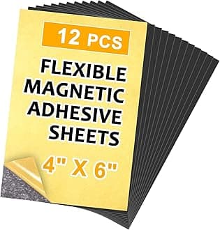 Magnetic Adhesive Sheets,4" x 6",12 Pack,Easy-to-Use Magnetic Paper with Adhesive Backing for Photos & Postcards