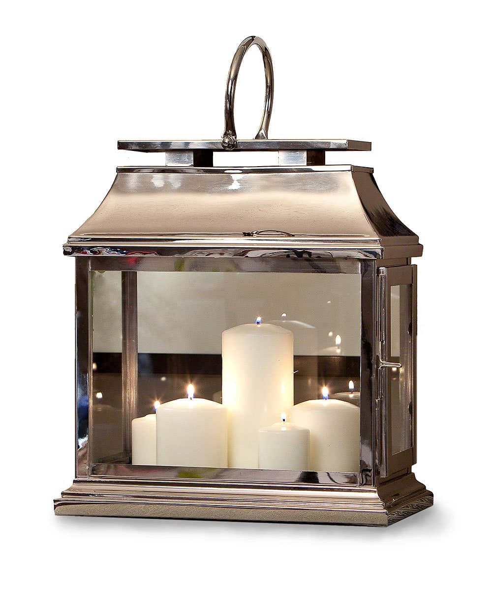 14 in. Rectangular Lantern (Nickel)