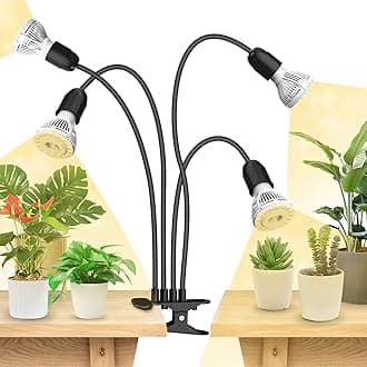 SANSI LED Grow Lights for Indoor Plants, 600W Full Spectrum Gooseneck Clamp Grow Lamp, 40W Power Plant Light with High PPFD for Seeding, Lifetime Free Bulb Replacement Plant Lights for Indoor