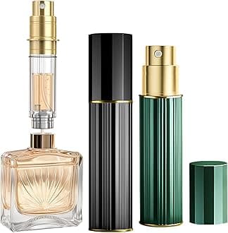 Perfume Atomiser, Perfume Travel Bottle, 10ML Atomiser Spray Bottle, Refillable & Travel Size Perfume Spray Bottle Easy to Refill Cologne Dispenser for Women Men（Black＆Green）