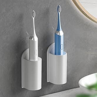 MOPMS Electric Toothbrush Holders, Wall Mounted Tooth Brushing Holder for Bathroom, Self Adhesive Electric Toothbrush Organizer Space Saver