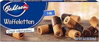 Dipped Cookies, Delicate Wafer Rolls Dipped in Milky European chocolate, Waffeletten Milk Chocolate, 3.5 Ounce