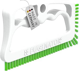 FUGINATOR® Grout Brush - Grout Cleaning in Bathroom, Toilet, Kitchen - Cleaning Wall and Floor Tiles - Handy Brush for Grout and Tiles - Gap Cleaning Brush for Tight Spaces (White/Green)