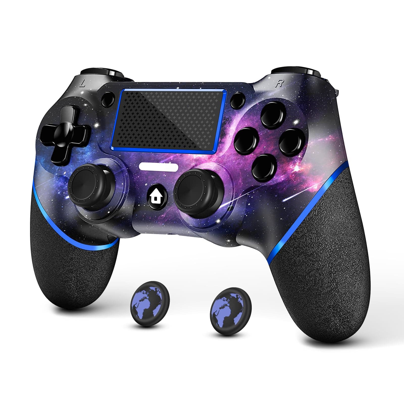 AceGamer Wireless Controller for PS4 Game Compatible with PS4/Pro/PC with Motion Motors and Audio Function,Mini LED Indicator,USB Cable and Anti-Slip (Starry Sky)