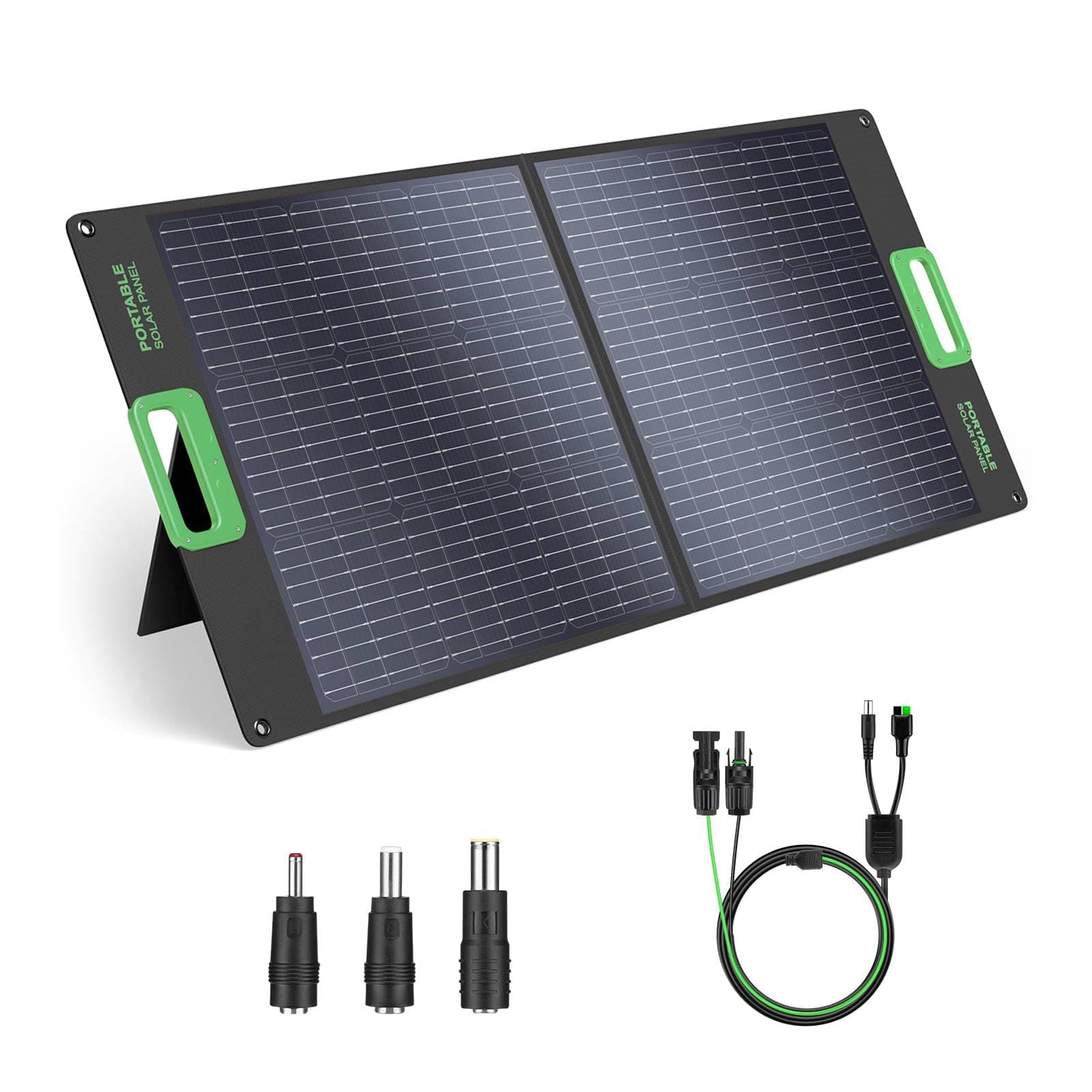 100W Portable Solar Panel for Power Station Generator, 20V Foldable Solar Cell Solar Charger with MC-4 High-Efficiency Battery Charger for Outdoor Camping Van RV Trip