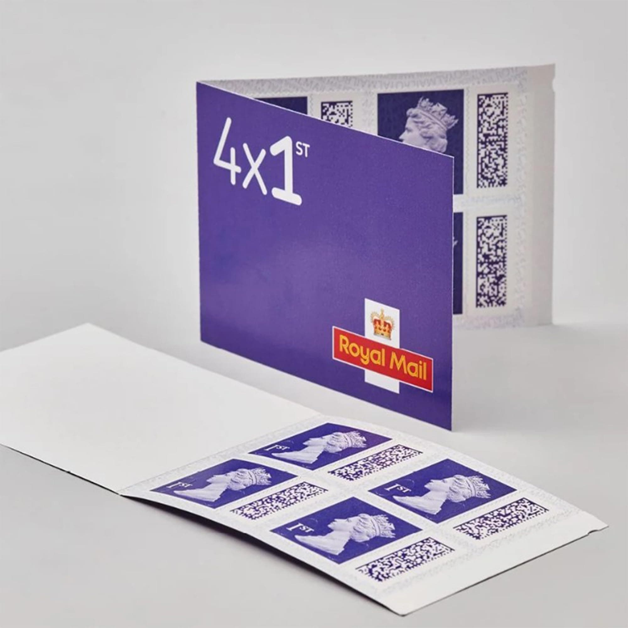 Royal Mail 4 x 1st Class Standard BARCODED Postage Stamp Book