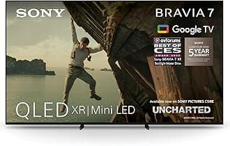 Sony BRAVIA 7 QLED (XR l Mini LED), K85XR70, 85 Inch 4K HDR Google Smart TV, Gaming Features for PlayStation 5, IMAX Enhanced, Dolby Vision Atmos, Chromecast, AirPlay, 120Hz, 5 Year Warranty