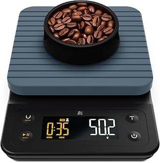 Digital Accurate Coffee Scale for Pour-Over Maker, with Timer for Great French Press and General Kitchen Use, Designed in St. Louis, (Stone Blue)