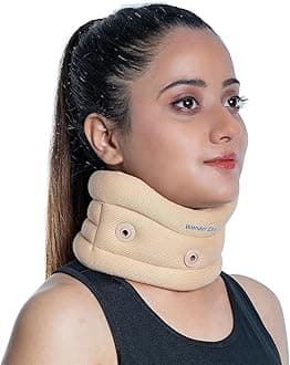 Wonder Care Soft Cervical Collar – Adjustable Neck Support Brace for Pain Relief, Neck Injury & Posture Correction – Comfortable Foam Collar for Men & Women (Beige, S)