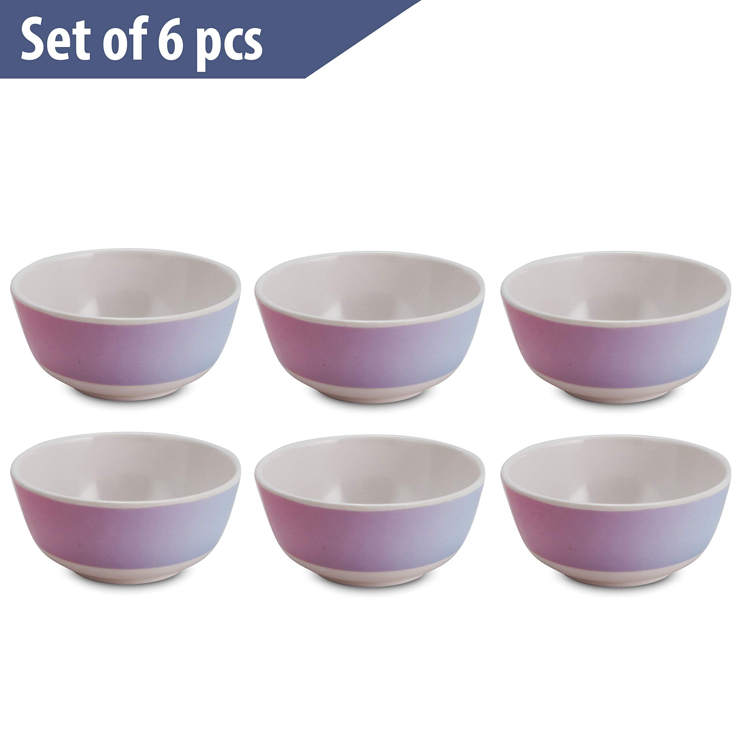 STEHLEN Melamine Solid Bowl Set - 225 ml, 6 Pieces, Pink