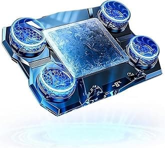 Gaming Laptop Cooler Semiconductor Stand Dual-Mode Thermoelectric & Fan System Notebook 12-17” Cooling Pad with RGB, Phone Holder, Adjustable Speed, 2-Port USB Hub - Conquer Lag, Stay Cool, Black