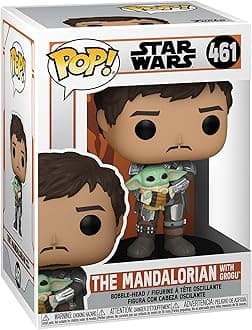 Pop Star Wars: Mandalorian Mando Holding Child, Action Figure 54525, Multicolor