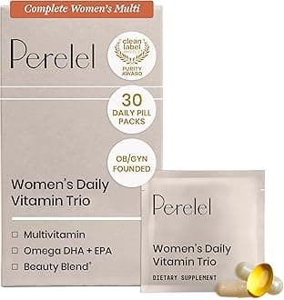 Womens Daily Vitamin Trio, Multivitamin, Omega 3 Dha + EPA, & Beauty Blend Supplements for Nutrient Support & Overall Wellness, Soy, Dairy & Gluten Free Non GMO Formula, 30 Daily Pill Packs