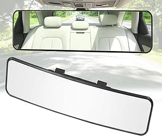 Kitbest Rear View Mirror, Universal 11.4 Inch Interior Clip On Panoramic Rearview Mirror, Wide Angle Rear View Mirror, Convex Car Mirror to Reduce Blind Spot Effectively for Car SUV Trucks – Clear