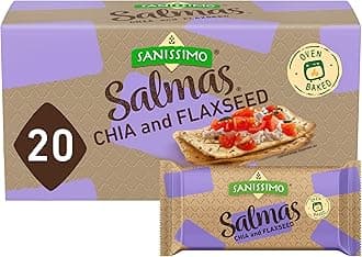Salmas Chia & Flaxseed, 20 Packs of 3 Crackers, Oven Baked Corn Crackers, Gluten Free, Non-GMO, Kosher Certified