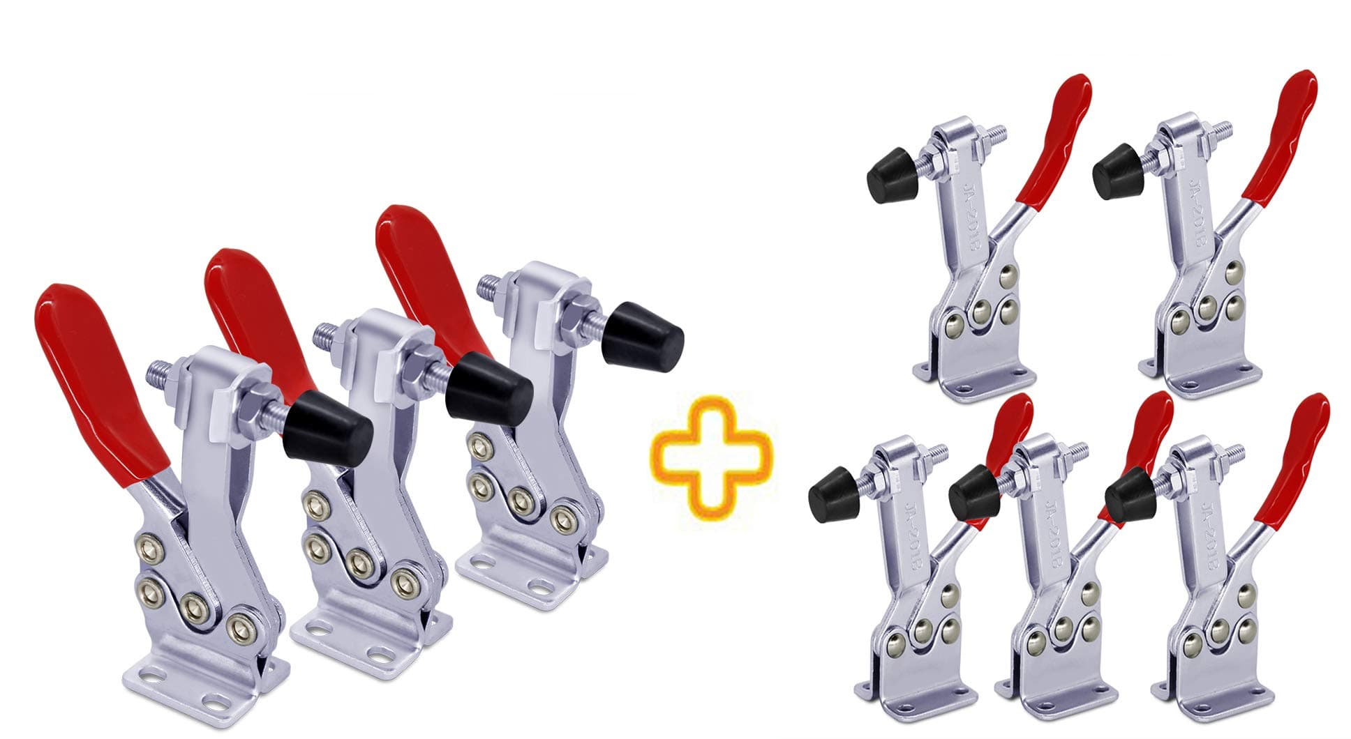Hold Down Toggle Clamps Latch Red 201B (5 pcs) 200Lbs+225D (3pcs) 500lbs Hand Tool Holding Capacity Heavy Duty Toggle Clamp Tool