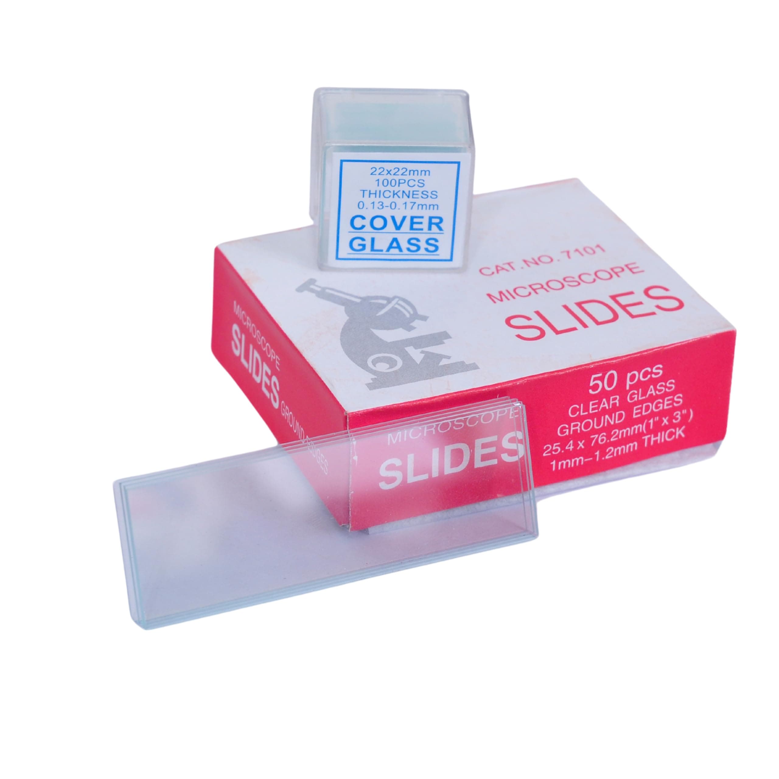 Martify Hub Microscope Glass Slides and Cover Slips Set – Pack of 100 Each | Pre-Cleaned, Clear & Durable Slides for Lab, School, and Biology Use