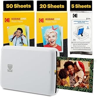Step Instant Smartphone Photo Printer - 75 Sheets Bundle - Portable Mini Color Wireless Mobile Printer - Zink 2x3” Sticky-Back Photos - Bluetooth Compatible with Smart Devices - Fun App -White