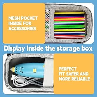 Case Compatible with MOST 3D Printer Pens for Kids, 3D Pen Accessories Printing Filament Refill Pack and USB Cable | Protective Case fit for 3D Printing