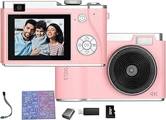 Kids Digital Camera,2.4 Inch TFT Display Camera,with 32GB Card,48MP 8X Digital Zoom,Compact Camera Support Video Recording/Photography/Selfie-Suitable for Children and Beginners